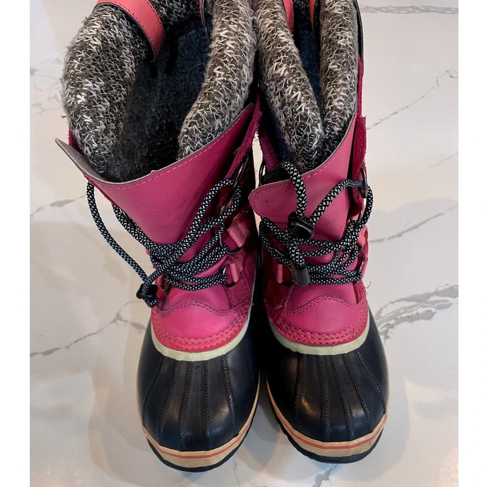 Sorel Sz 6 Kids Girls Joan of Arctic Winter Boots Pink Waterproof Womens 7.5 EUC